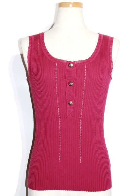 Chanel シャネル ノースリーブ タンクトップ レディース38 ピンク コットン 08p Pk 0 の購入なら 質 の大黒屋 公式