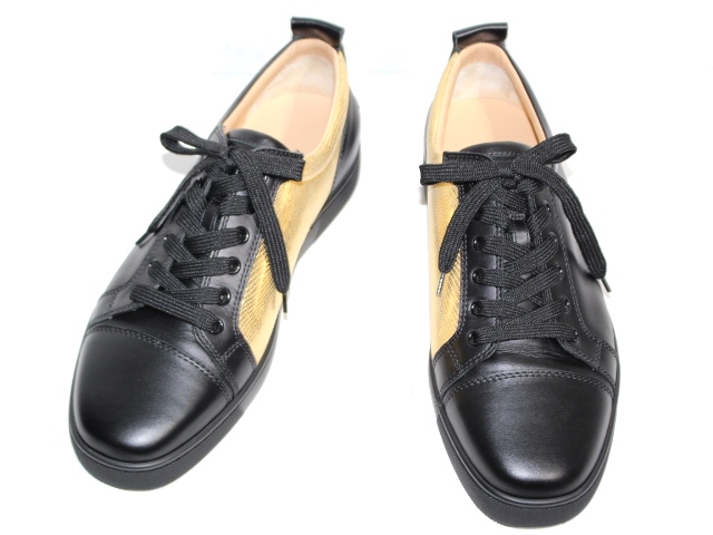 Christian Louboutin クリスチャンルブタン スニーカー メンズ40ハーフ ブラック ゴールド レザー 432 の購入なら 質 の大黒屋 公式