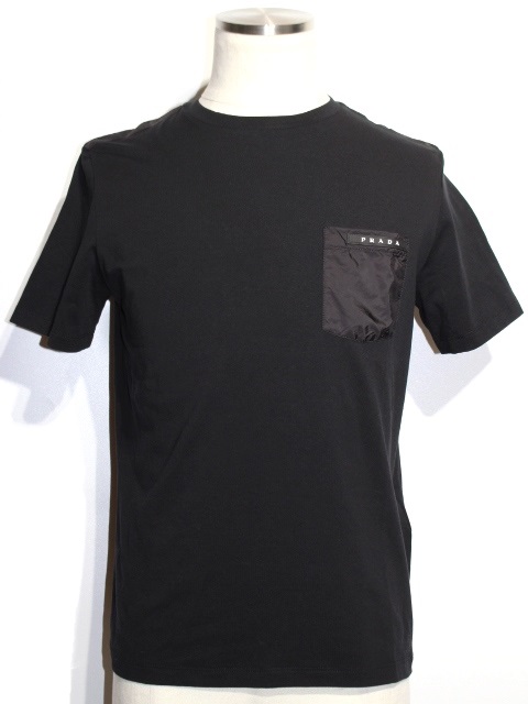 PRADA プラダ Tシャツ メンズS ブラック コットン SJN250 