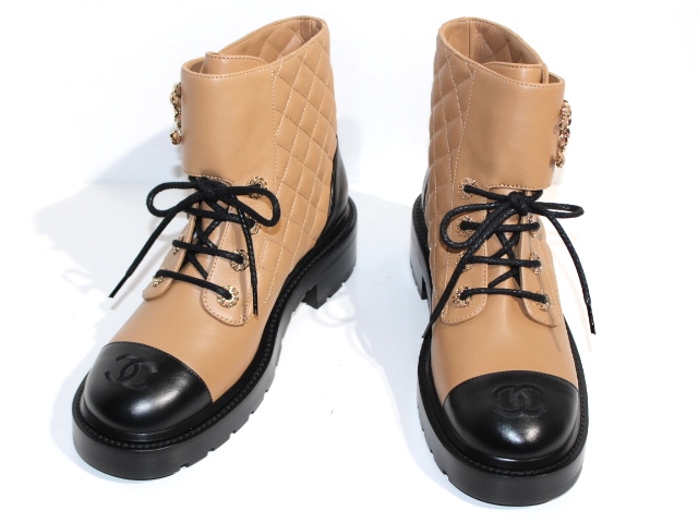 CHANEL シャネルショートブーツダークブラウン38サイズ未使用 靴 - 靴 