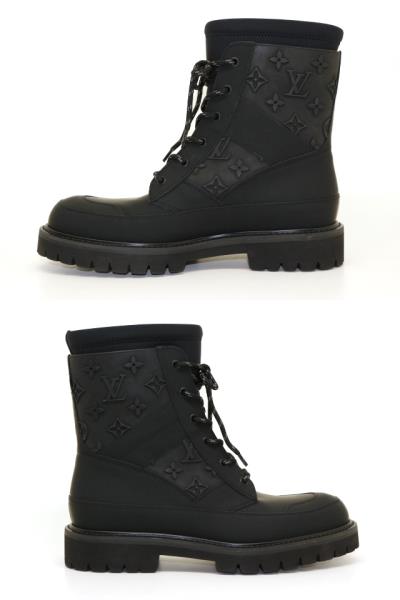 LOUIS VUITTON ルイ・ヴィトン ブーツ メンズ7 約26cm ブラック ラバー 