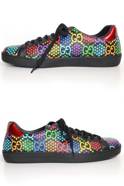 Gucci グッチ スニーカー メンズ8ハーフ Ggサイケデリック マルチカラー レザー Pvc 432 の購入なら 質 の大黒屋 公式 Gucci グッチ スニーカー メンズ8ハーフ Ggサイケデリック マルチカラー レザー Pvc 432 の購入なら 質 の大黒屋 公式