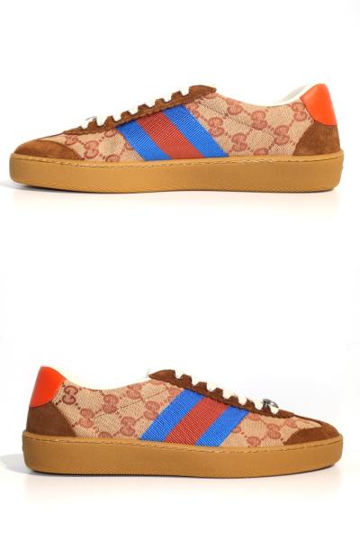 Gucci グッチ スニーカー メンズ6ハーフ 約25 5cm ブラウン オレンジ ファブリック 5216 0 の購入なら 質 の大黒屋 公式