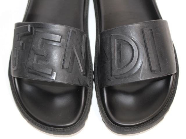 FENDI フェンディ サンダル メンズ43 ブラック ラバー (2148103331183 