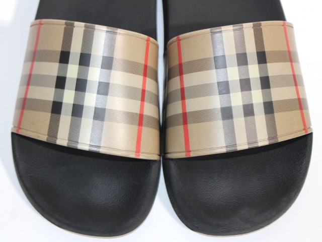 BURBERRY バーバリー サンダル メンズ40 ベージュ チェック - 靴 