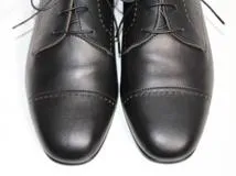HERMES エルメス 革靴 ダービーアンセルム メンズ41 約26cm カーフ ブラック (2147300268667) 【200】