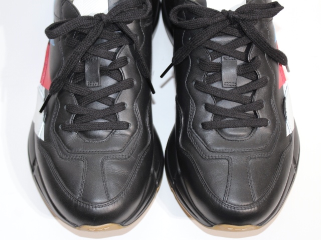 Gucci グッチ スニーカー メンズ8 ブラック レザー 432 の購入なら 質 の大黒屋 公式