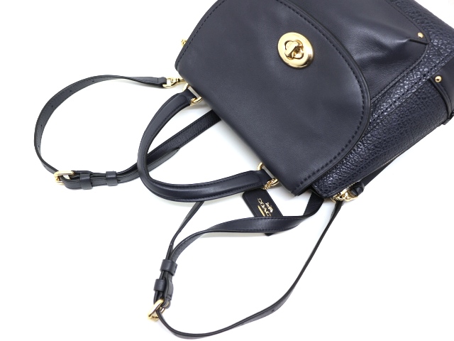 Coach コーチ バッグ リュック ショルダーバッグ ネイビー レザー F30525 460 の購入なら 質 の大黒屋 公式