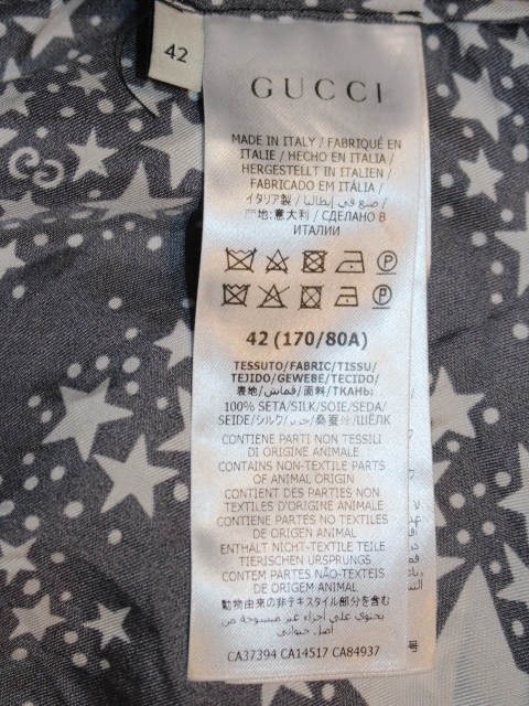 GUCCI グッチ スター プリント シルク オーバーサイズ ボウリング 