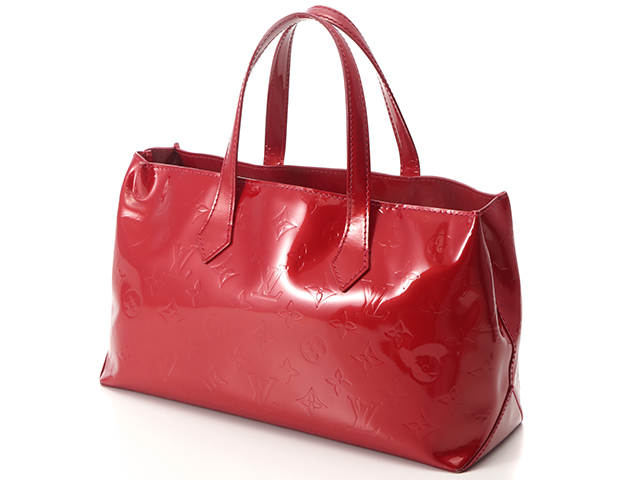 ヴィトン ヴェルニ ウィルシャーPM ハンドバッグ レッド LOUIS VUITTON 