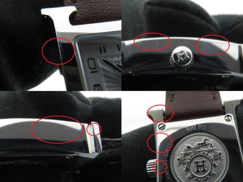 Hermes エルメス Hウォッチミニ Hh1 110 ホワイトアラビア文字盤 Ss 社外革ベルト ステンレス クオーツ レディースウォッチ 時計 4 の購入なら 質 の大黒屋 公式