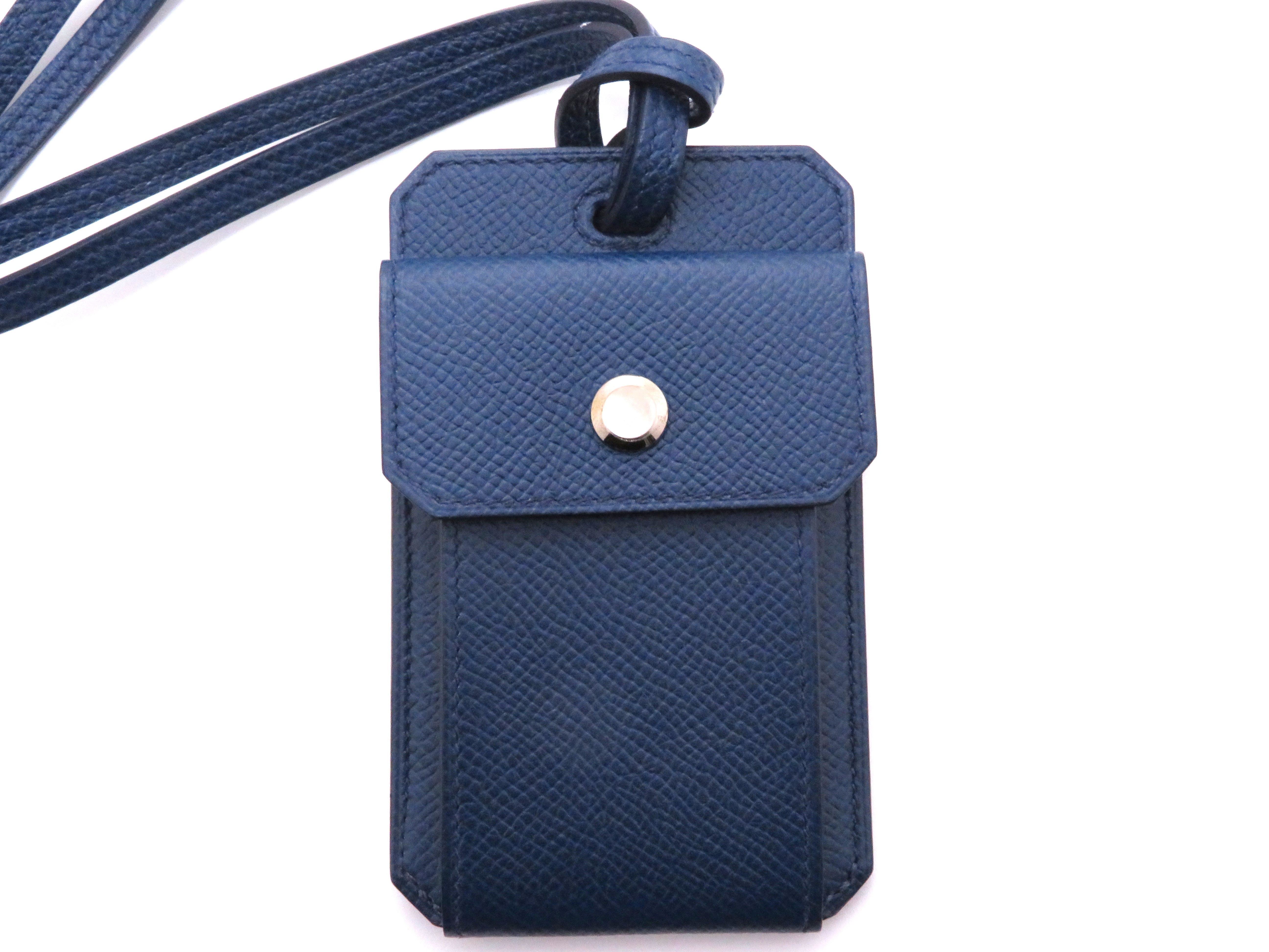 HERMES エルメス シティ ネックホルダー ヴォー・エプソン ブルー  