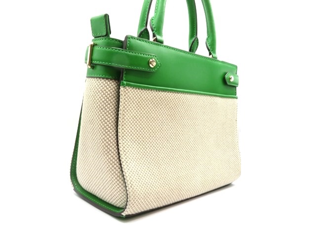 kate spade ケイトスペード 2wayハンドバッグ レザー キャンバス 