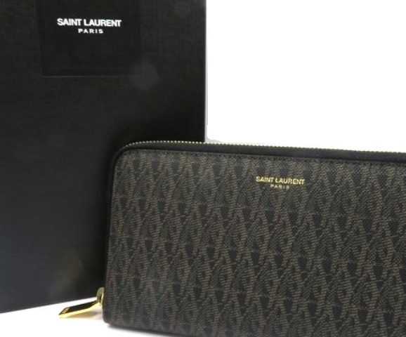 SAINT LAURENT サンローラン ラウンド長財布 トワルモノグラム  