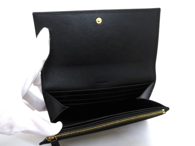 YVES SAINT LAURENT イヴサンローラン 長財布 二つ折り長財布 ブラック  