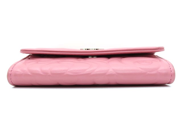 CHANEL シャネル カードケース カメリア ピンク ラムスキン A50088 