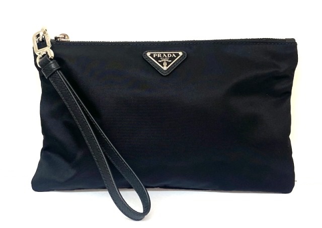 プラダ ポーチ - 黒 ナイロン×レザー PRADA プラダ ポーチ 化粧ポーチ 