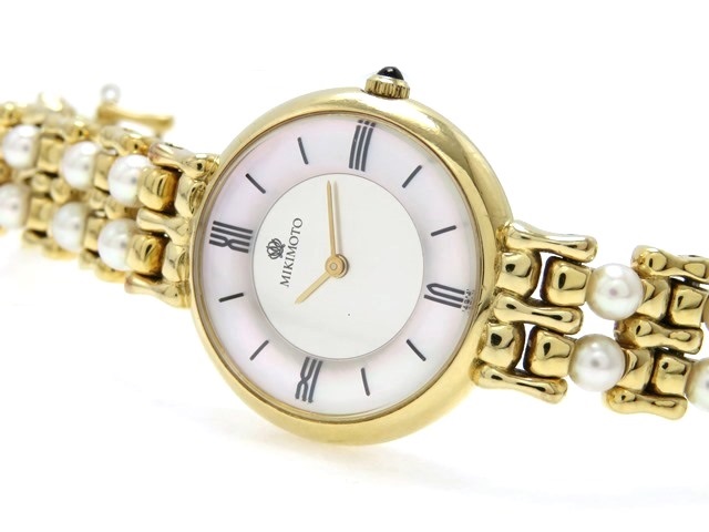 MIKIMOTO ミキモト 女性用腕時計 レディース 2P20-0530 ゴールドメッキ  