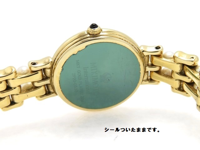 122 ミキモト 2P20-0530 パールウォッチ シェル 14KT 腕時計 MIKIMOTO  