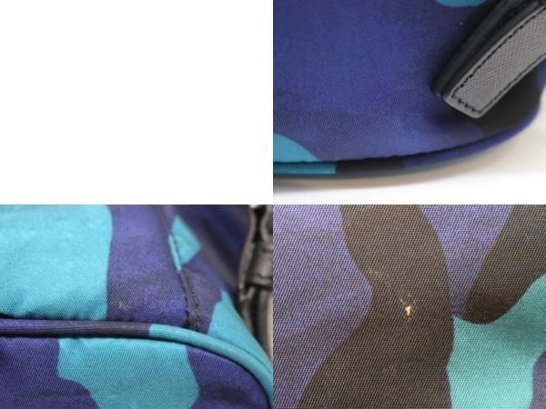 PRADA　プラダ　リュック　カモフラージュ　リュックサック　ネイビー／ブラック　ナイロン／サフィアーノ　BZ0032　2148103817342　【中古】【大黒屋】【472】