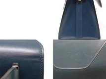 Valextra　ヴァレクストラ　ミディアム　イジィデ　ネイビー／ベージュ　カーフ　2143400227696　【中古】【大黒屋】【200】