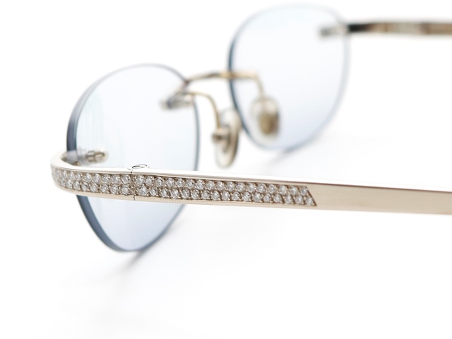 Cartier カルティエ メガネフレーム ホワイトゴールド サイド