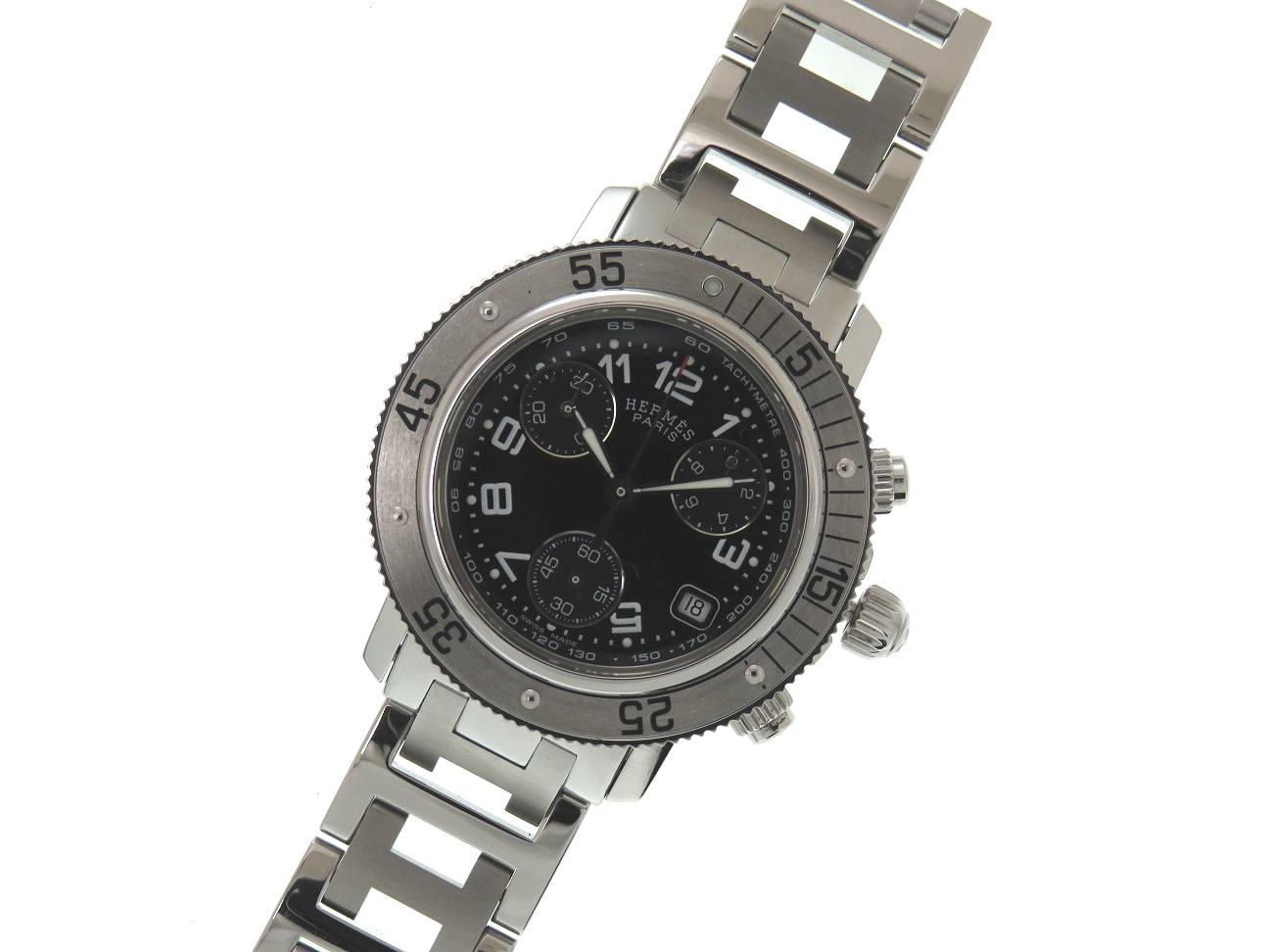 HERMES エルメス クリッパー ダイバーズクロノ CL2.310 ブラック文字盤