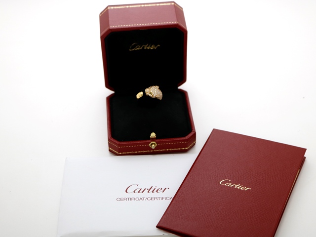 Cartier　カルティエ　パンテールリング　YG/E/OX/D　イエローゴールド　エメラルド　オニキス　ダイヤモンド　刻印サイズ51　実寸10.5号　 N4225000　参考定価￥2,706,000-　【433】