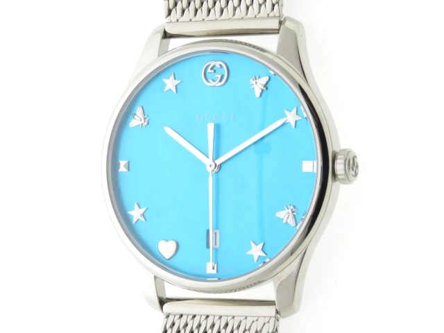 GUCCI　グッチ　Gタイムレス　SS　ブルー文字盤　YA126582　メンズ腕時計【431】
