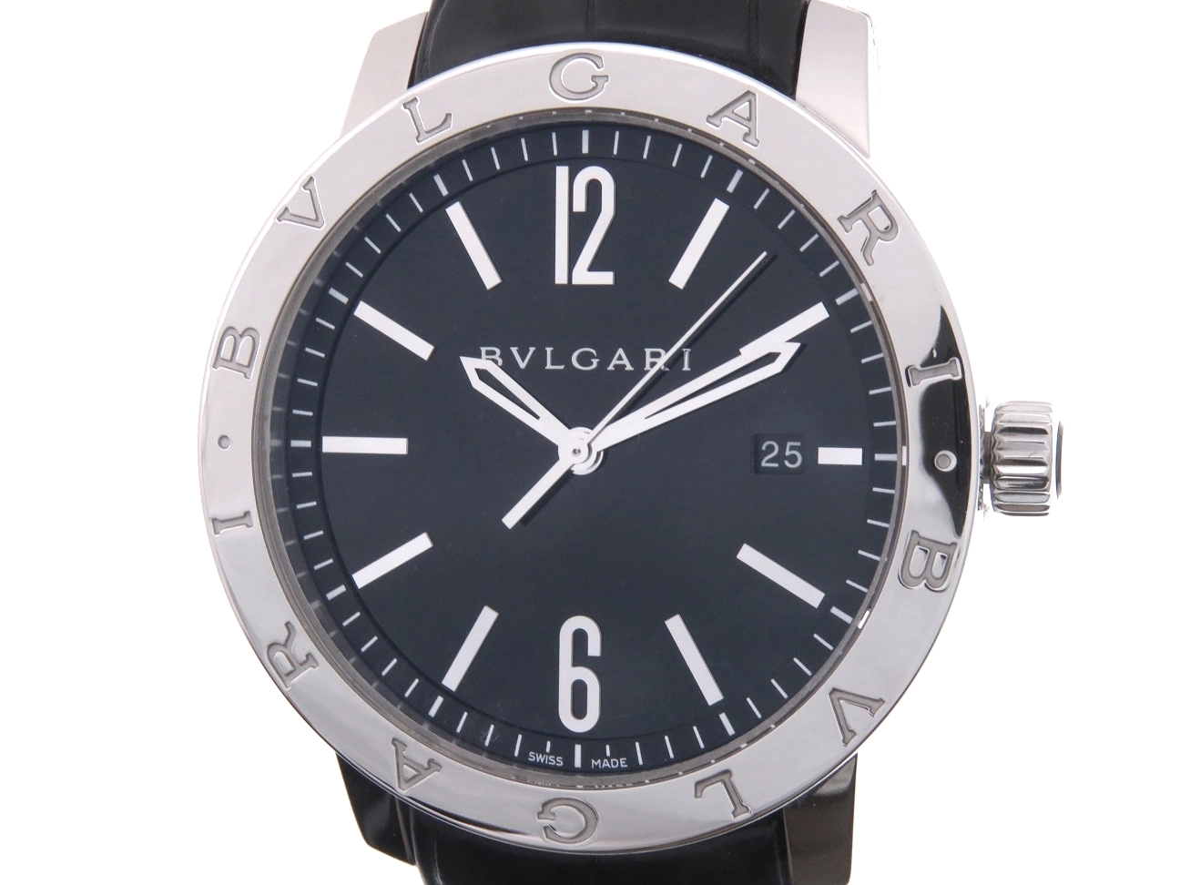 BVLGARI ブルガリ 時計 自動巻き メンズ ブルガリ ブルガリ BB41S ブラック SS/革ベルト【434】