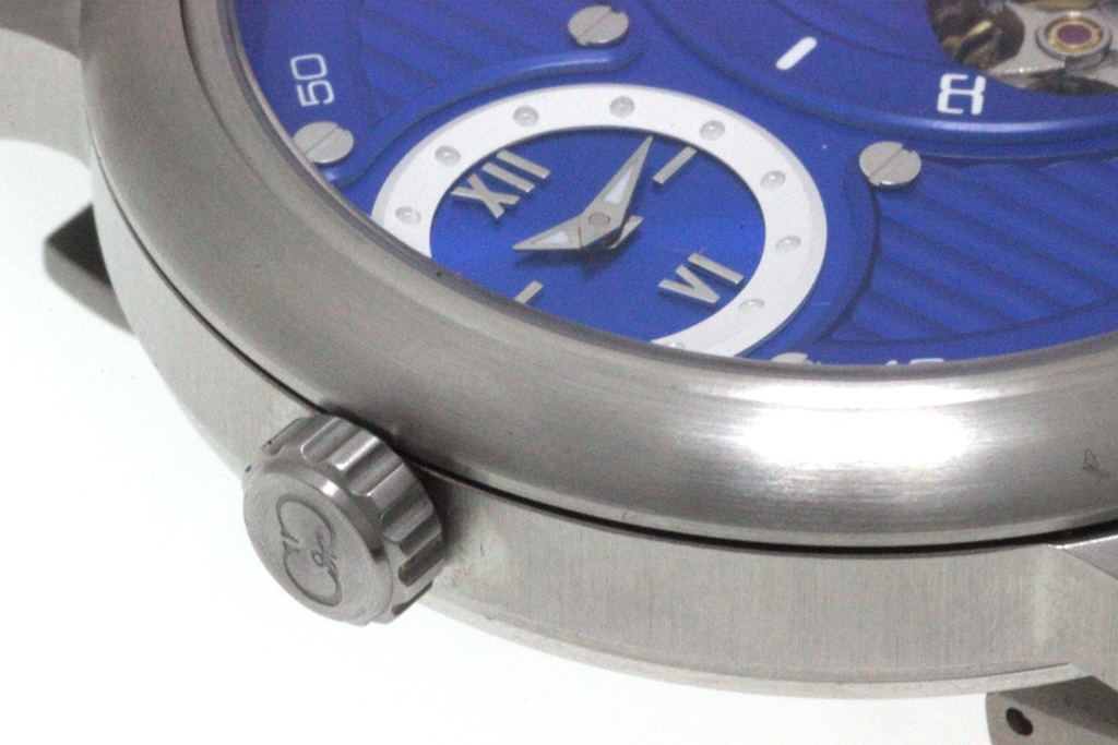 CURTISu0026Co. カーティス 腕時計 ビックタイムパスポート52mm SSBL52 ブルー文字盤 ステンレススティール オートマティック/クォーツ  2タイムゾーン表示【472】SJ