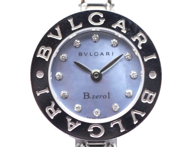 BVLGARI　ブルガリ　時計　B-zero1　ビーゼロワン　BZ22S　ブルーシェル12Pダイヤ文字盤　SS　ステンレス　クオーツ　バングルウォッチ　 レディース　(2148103175367)【432】