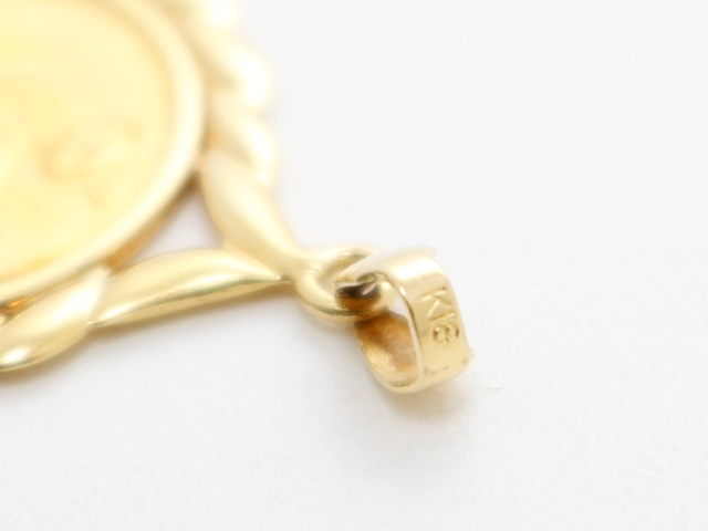 ノンブランドジュエリー ペンダントトップ K24/K18 コイン 【433】 