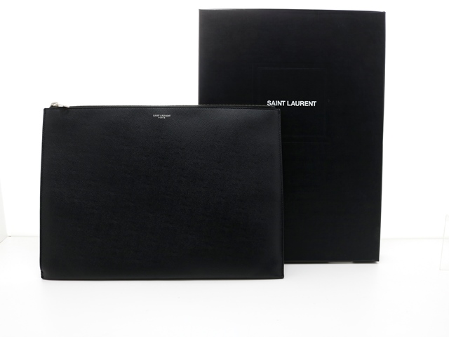 SAINT LAURENT サンローラン タブレットホルダー 530013 ハコ有り ブラック レザー メンズクラッチ タブレットケース 【433】  の購入なら「質」の大黒屋（公式）