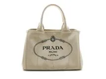 PRADA プラダ カナパS 2way ベージュ キャンバス 1BG439 持ち手ヤケ