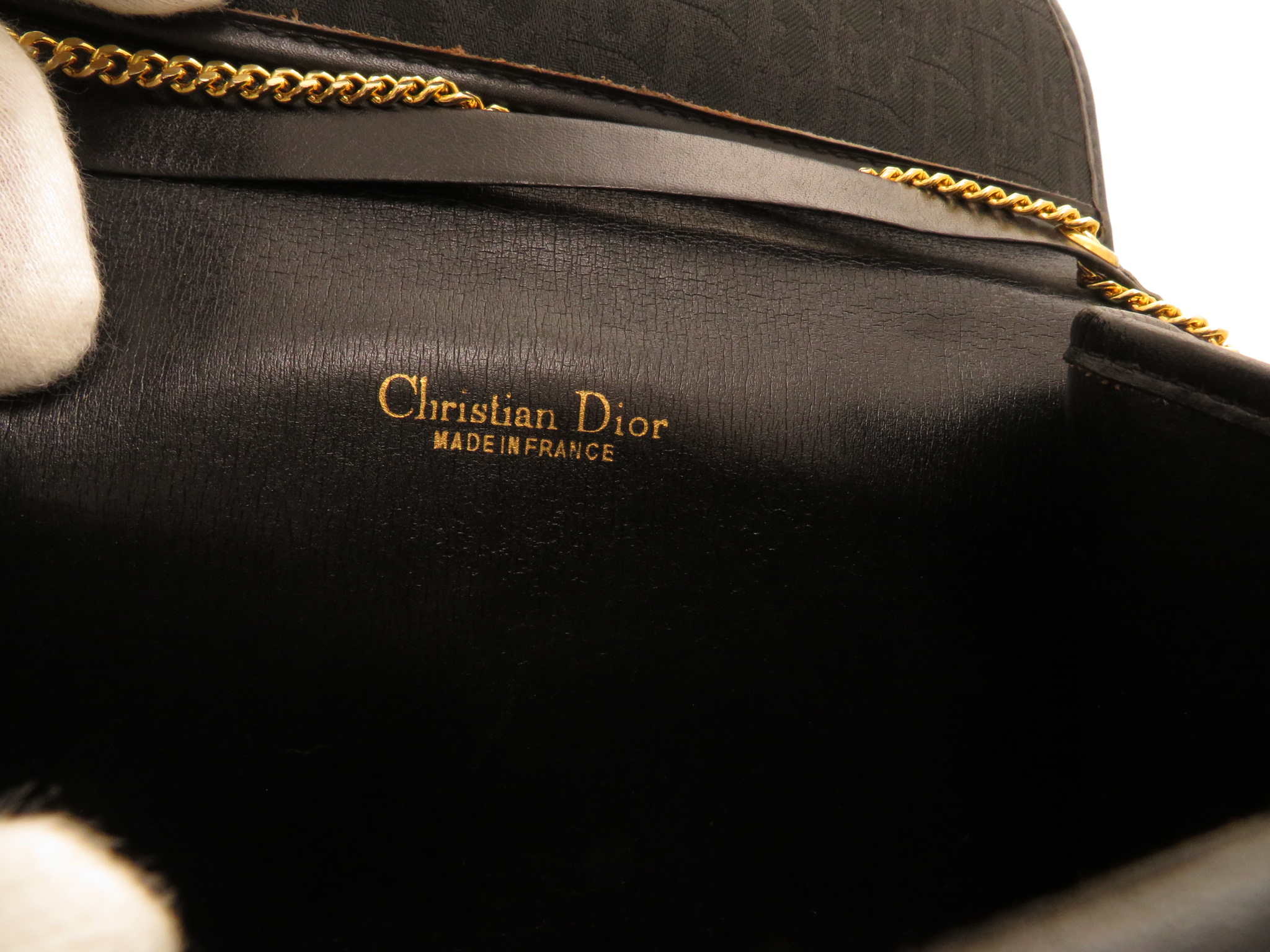 Dior トロッターチェーンショルダーバッグ ブラック キャンバス Dior トロッターチェーンショルダーバッグ ブラック キャンバス
