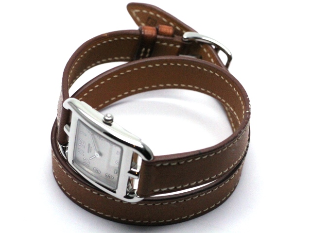 美品 エルメスHERMES ケープコッド ドゥブルトゥールCC1.210 エルメスケープコッド ドゥブルトゥール レディース 腕時計 CC1
