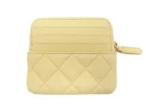 CHANEL シャネル マトラッセ ジップコインパース イエロー／GP