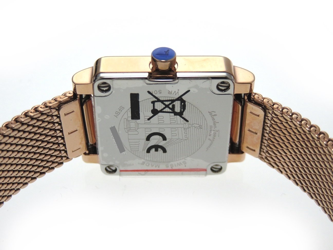 Salvatore Ferragamo 腕時計 レディース SFYC01322 フェラガモ スクエア クオーツ ブラウンシェルxピンクゴールド/シルバー アナログ表示