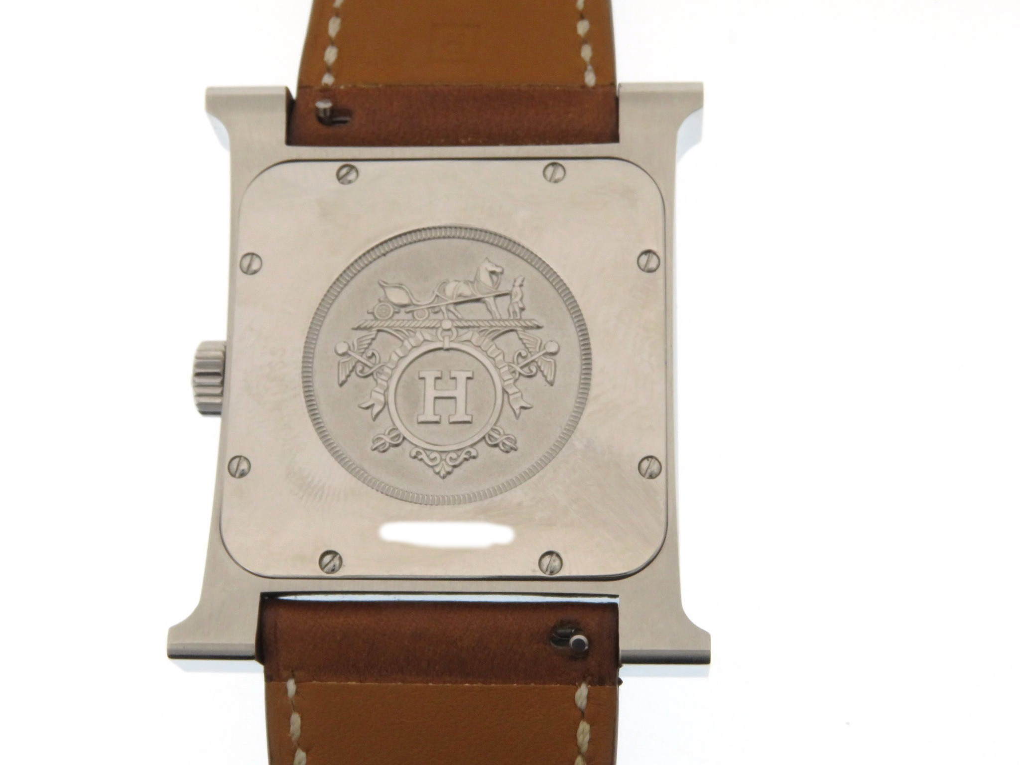 HERMES Hウォッチ SS/レザー ホワイト文字盤 HH2.810