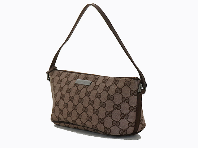GUCCI ｸﾞｯﾁ GGﾐﾆﾊﾝﾄﾞﾊﾞｯｸﾞ ｱｸｾｻﾘｰﾎﾟｰﾁ ﾋﾟﾝｸ/ﾌﾞﾗｳﾝ ｷｬﾝﾊﾞｽ/ｶｰﾌ