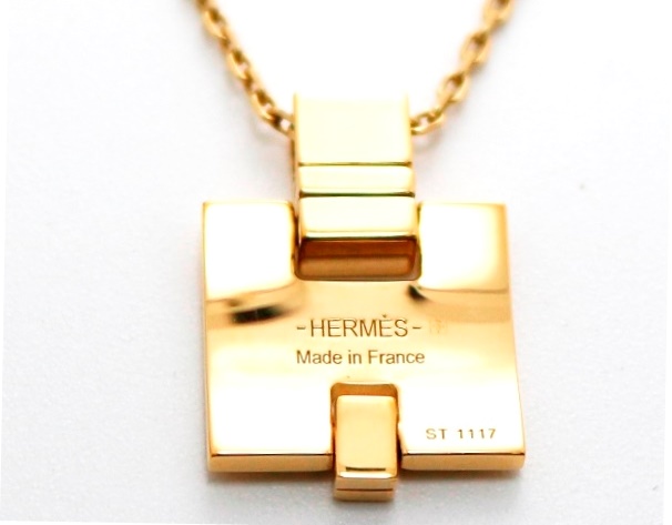 HERMES エルメス アリーンネックレス GP ゴールドメッキ ホワイト