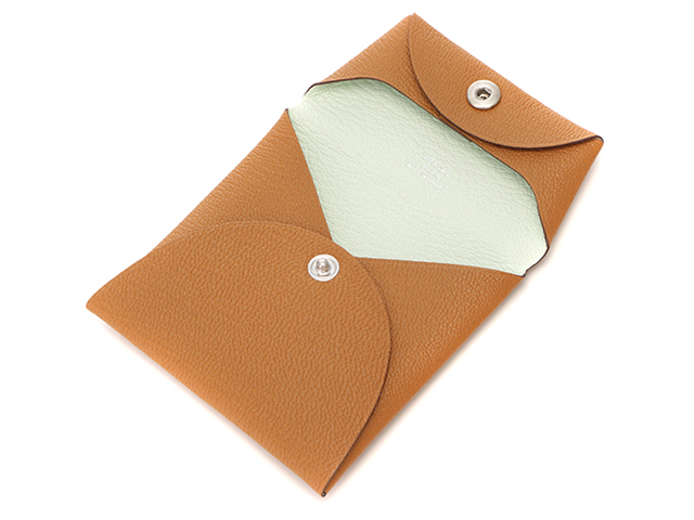 HERMES エルメス コインケース バスティア ヴェルソ ゴールド ヴェール  