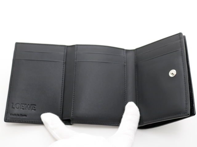現行 美品 LOEWE オープンウォレット アナグラム グレインカーフ ブラック 現行 美品 LOEWE オープンウォレット アナグラム グレインカーフ