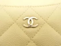 CHANEL シャネル マトラッセ ジップコインパース イエロー／GP
