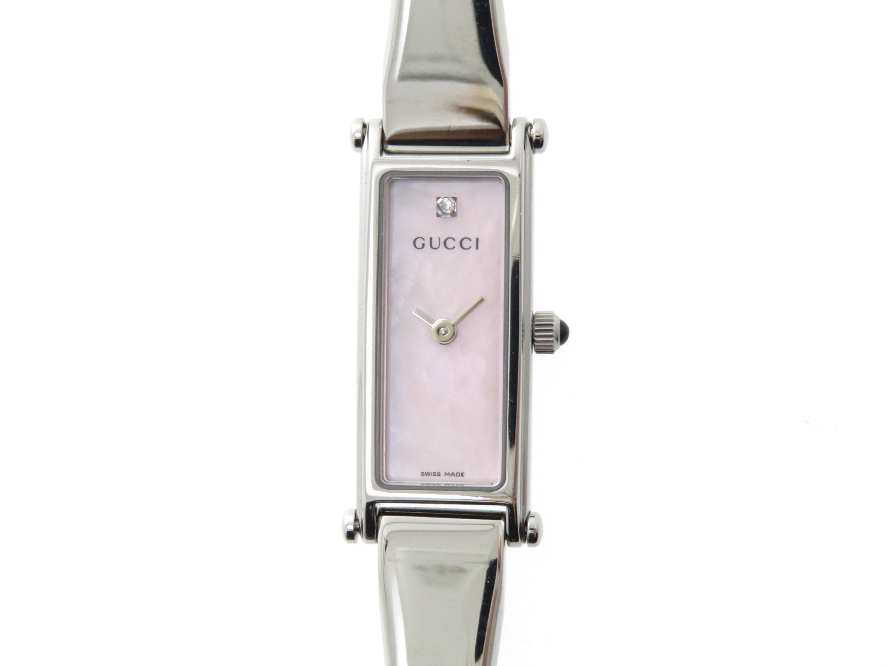 GUCCI グッチのレディース腕時計 ピンクシェル文字盤 1500L-