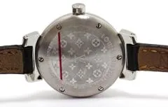 LOUIS VUITTON ルイ・ヴィトン 腕時計 タンブール Q1211 ブラウン文字盤 ステンレス／レザー クオーツ【472】SJ