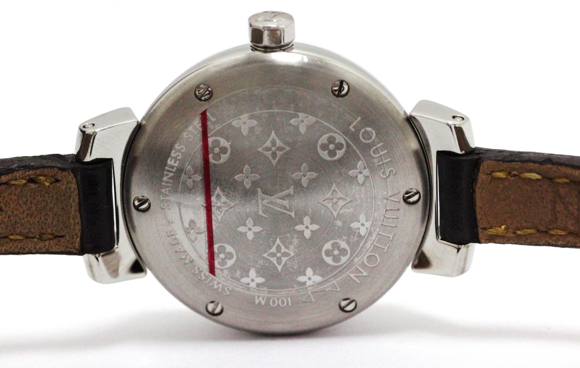 LOUIS VUITTON ルイ・ヴィトン 腕時計 タンブール Q1211 ブラウン文字 ...