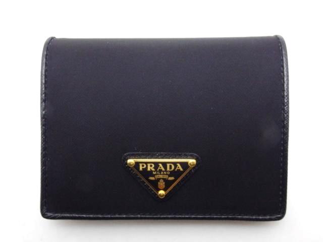 極美品✨PRADA トライアングル 二つ折り財布ナイロン L字ファスナー