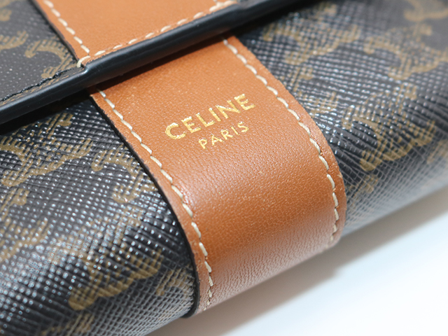 celine - セリーヌ celine 長財布 ブラウン レザー トリオンフ